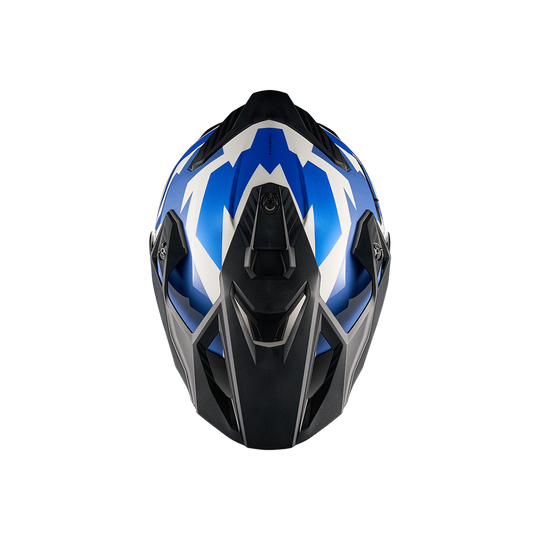 Top view of Nexx Y.TRAVL Primal Helmet - Blue Red