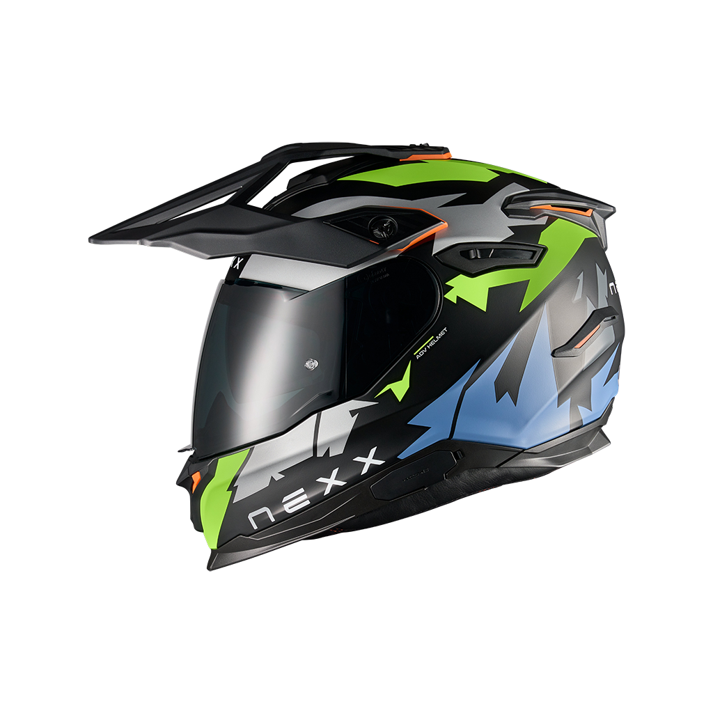 Left side view of Nexx Y.TRAVL Primal Helmet - Neon Black