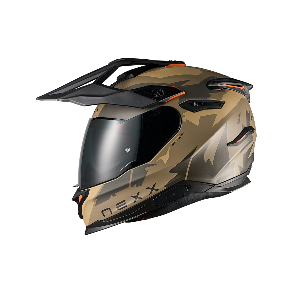 Left side view of Nexx Y.TRAVL Primal Helmet - Sand Grey