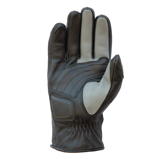 Leather black & grey gloves