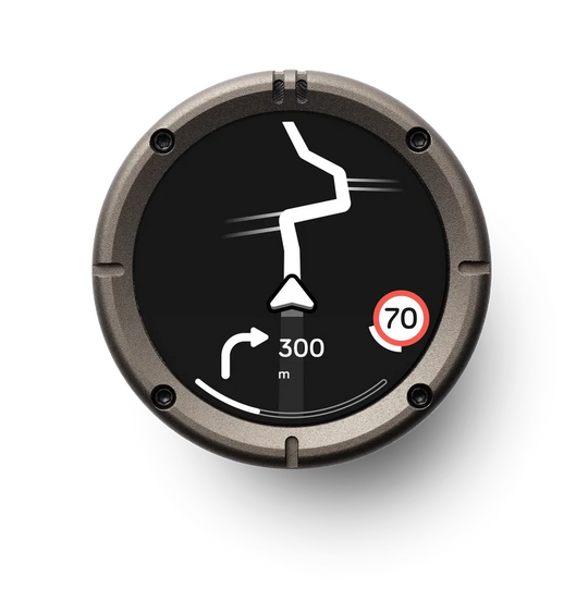 Beeline Moto II Gunmetal Grey — motorcycle navigation device with route guidance and 70 km/h speed limit