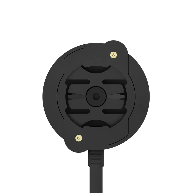 Beeline Moto II Powered Mount flat side view with cable and contact pins