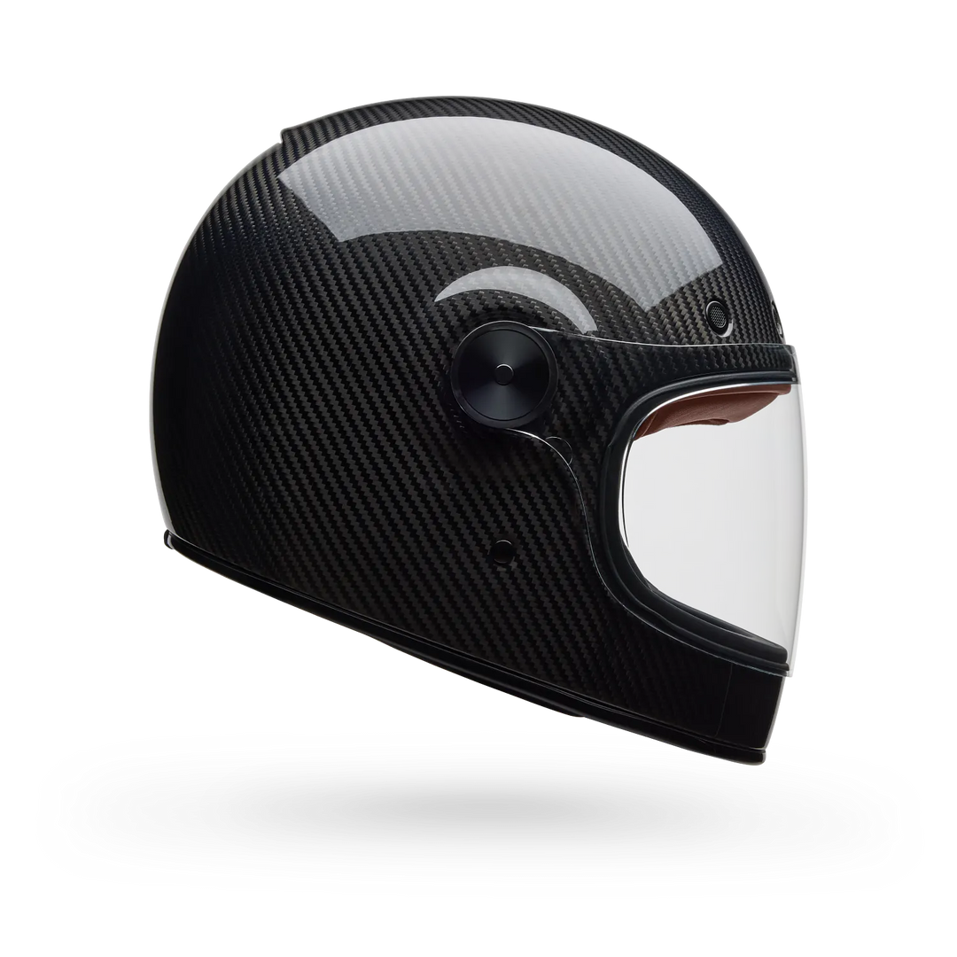 Bell carbon fibre full face motorcycle helmet side view
Slightly more descriptive