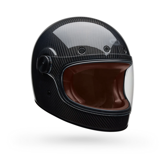 Bell carbon fibre full face motorcycle helmet three quarter view