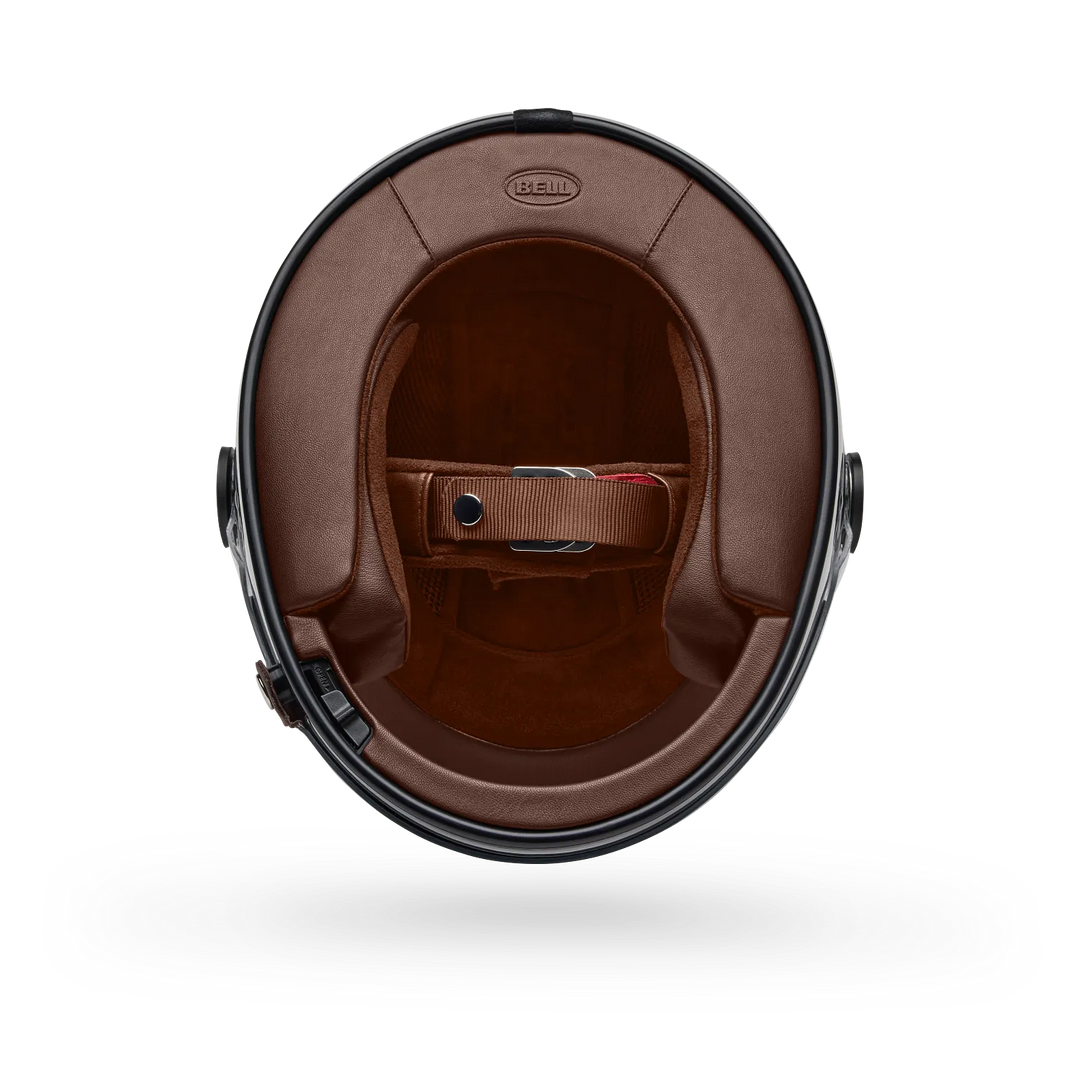 Bell carbon fibre full face motorcycle helmet interior view