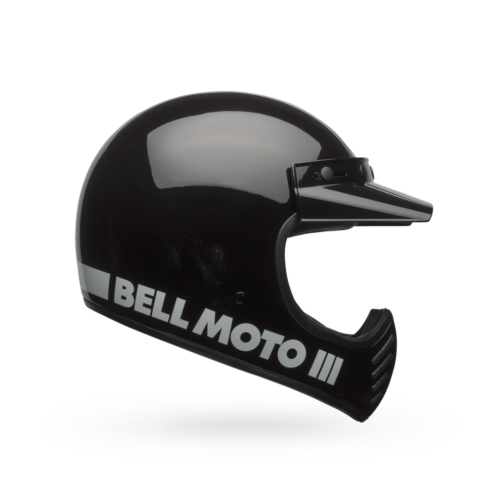 Bell Moto 3 helmet in gloss black right side view
