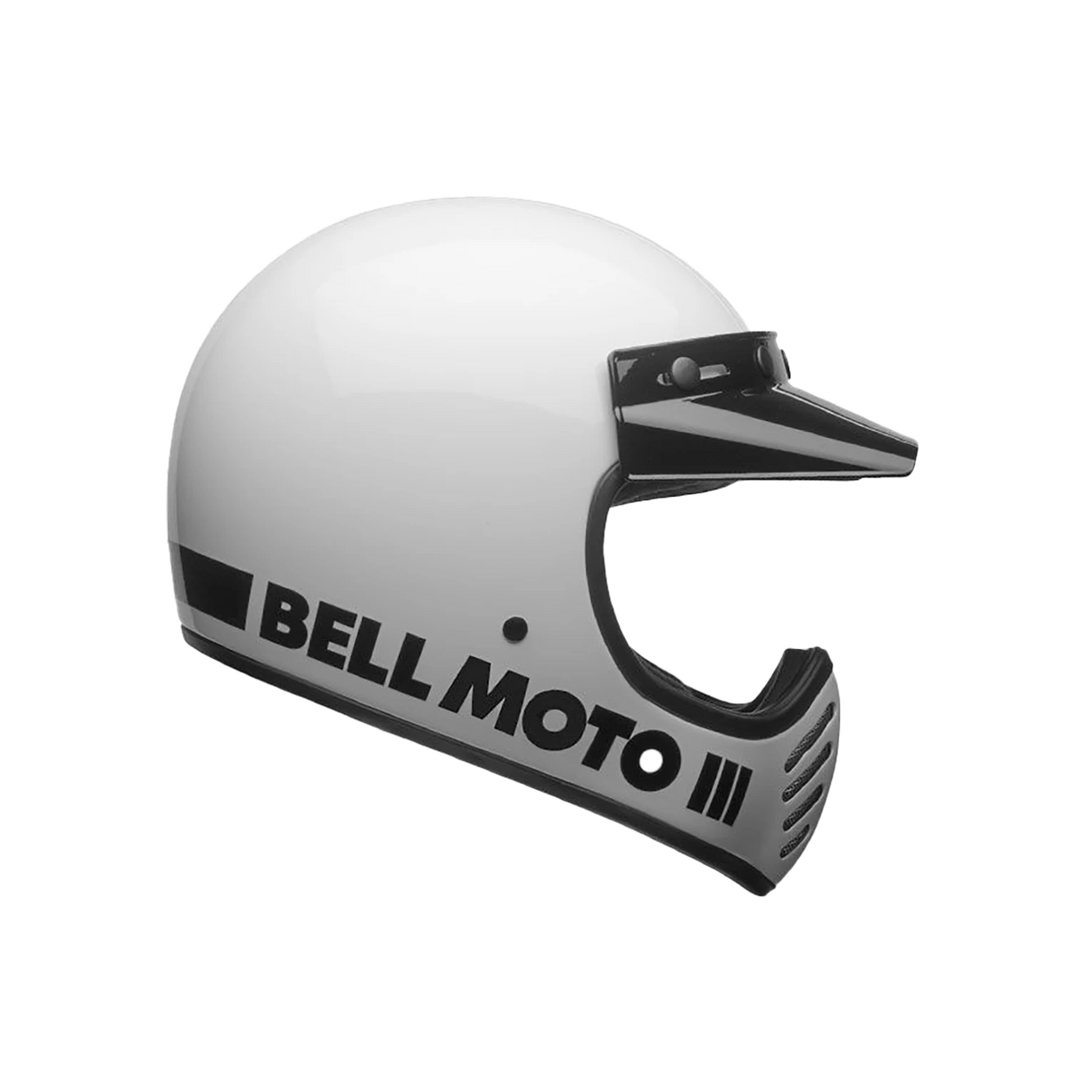Bell Moto 3 helmet in white left side view