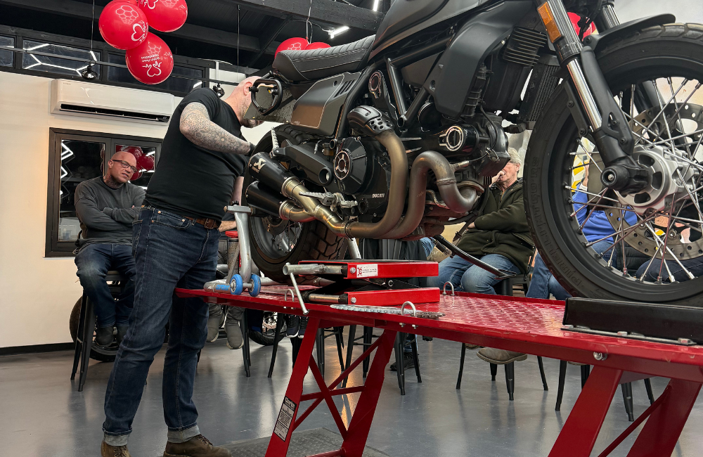 BHF fundraiser Moto Workshop — live motorcycle maintenance tips session