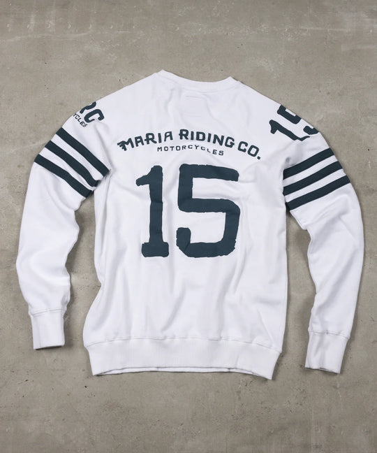 Maria-riding-white-spades-winter-sweatshirt-back-2