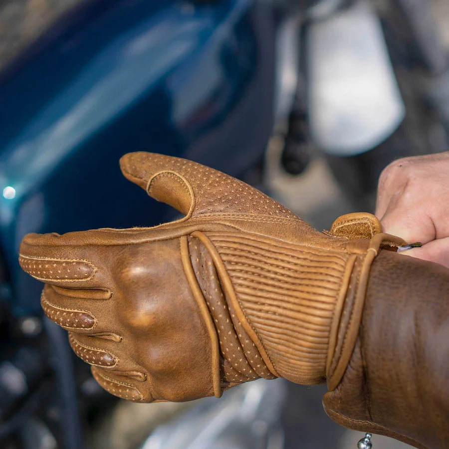 Goldtop - Silk Lined Viceroy Gloves - Waxed Tan