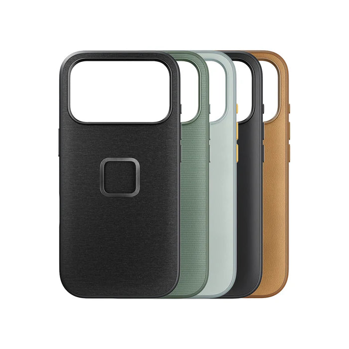 Peak Design Mobile Everyday Case for iPhone 17 Pro in Black, Charcoal, Sage, Cirrus and Tan