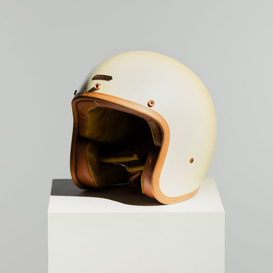 Front left view of hedon Hedonist Helmet - Creme
