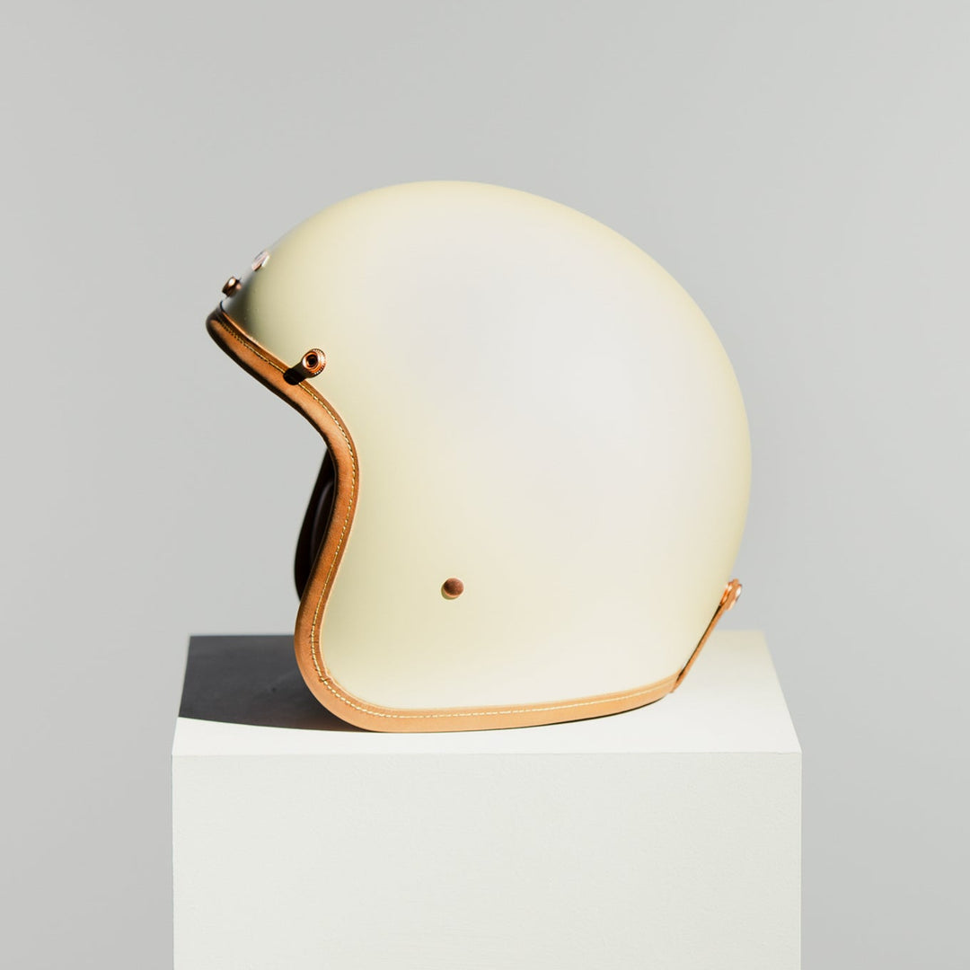 Left side view of Hedon Hedonist Helmet - Creme