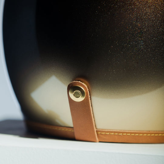 Rear close-up view of goggle clip on Hedon Hedonist Helmet - Polvo