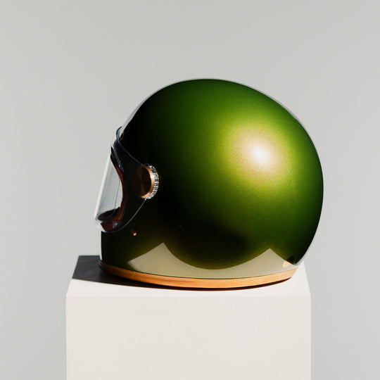 Rear left side view of Hedon Heroine Racer 2.0 Helmet - Olivea 