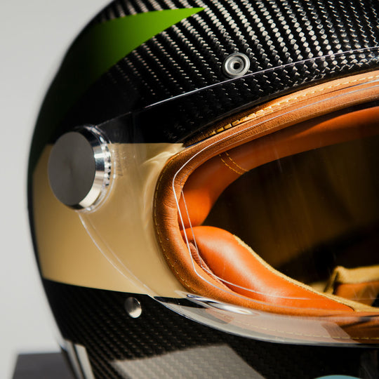 Close-up right side view visor mechanism Hedon Heroine Racer 2.0 Helmet- Bauhaus