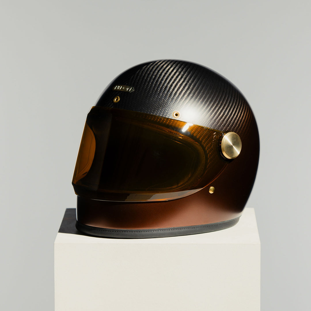 Left side view of the Hedon Heroine Racer 2.0 Helmet – Eemes with the tinted visor closed