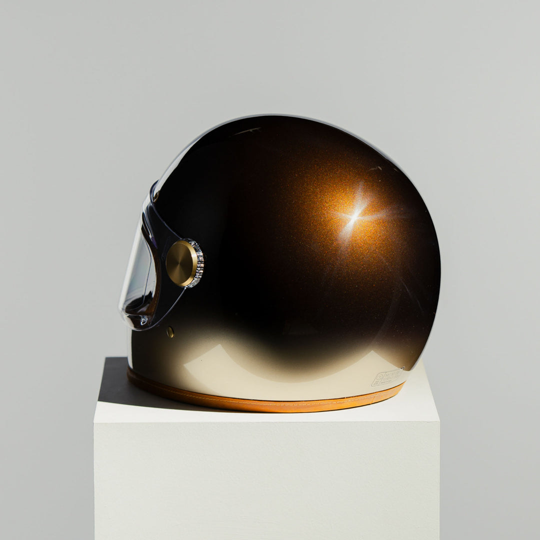 Rear left side view of Hedon Heroine Racer Helmet - Polvo