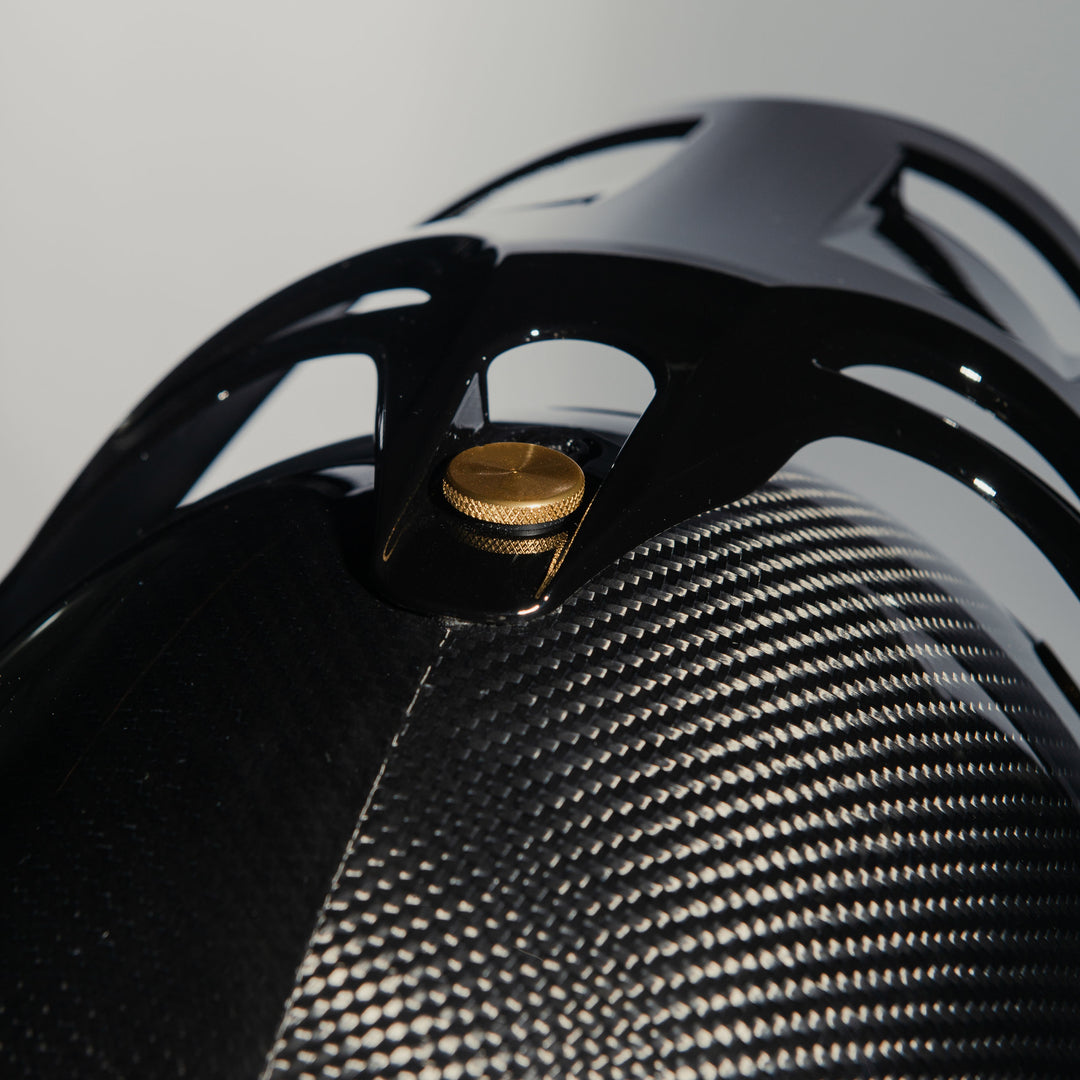 Close-up of the peak on the Hedon Psilo Explorer Helmet – Commander