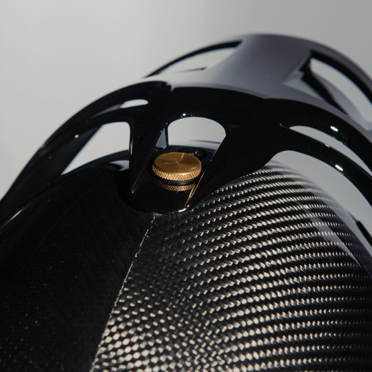 Close-up of the peak on the Hedon Psilo Explorer Helmet – Commander