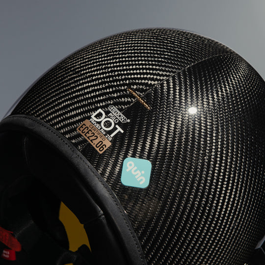 Close-up of the rear of the Hedon Psilo Explorer Helmet – Commander showing the certification markings
