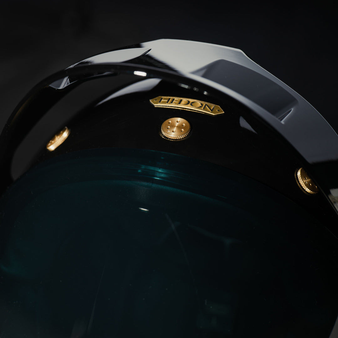 Close-up front view of Hedon Psilo Explorer Helmet - Signature Black 