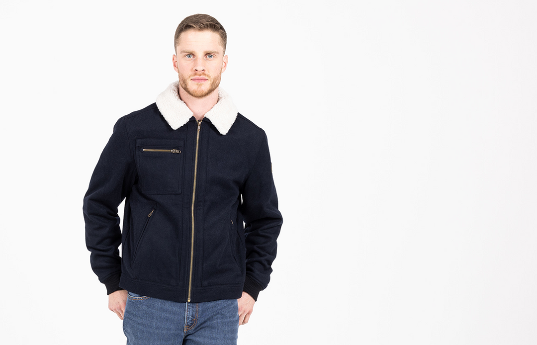 John-Doe-Escape-Wool-Jacket-Navy-Front-Optional-Fur-Collar