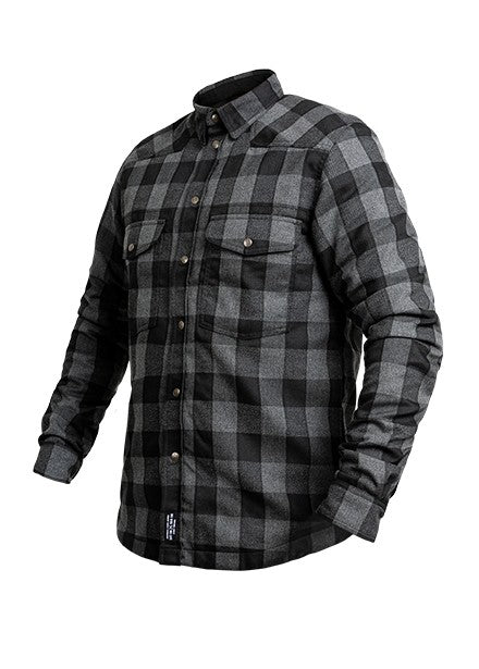 John-Doe-XTM-Fabric-Motoshirt-Grey-Black-Check-Pattern-Front-Buttons