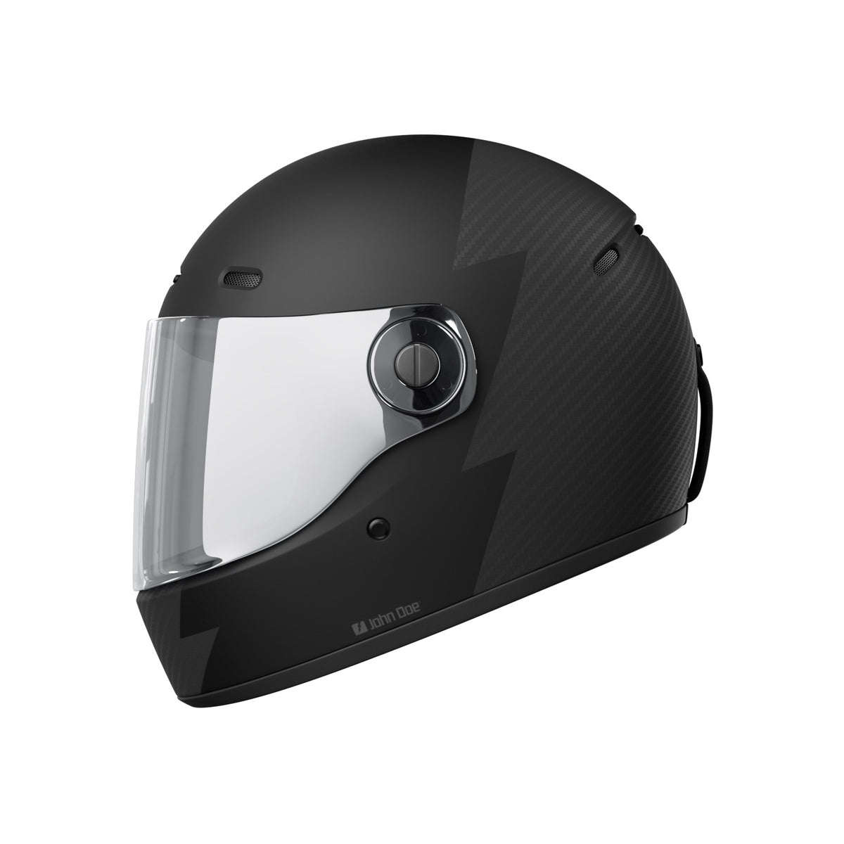 Left side view John Doe One Signature helmet -Frozen Black Carbon