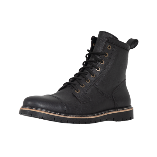 Side view of John Doe Rover Boots in black leather with reinforced sole