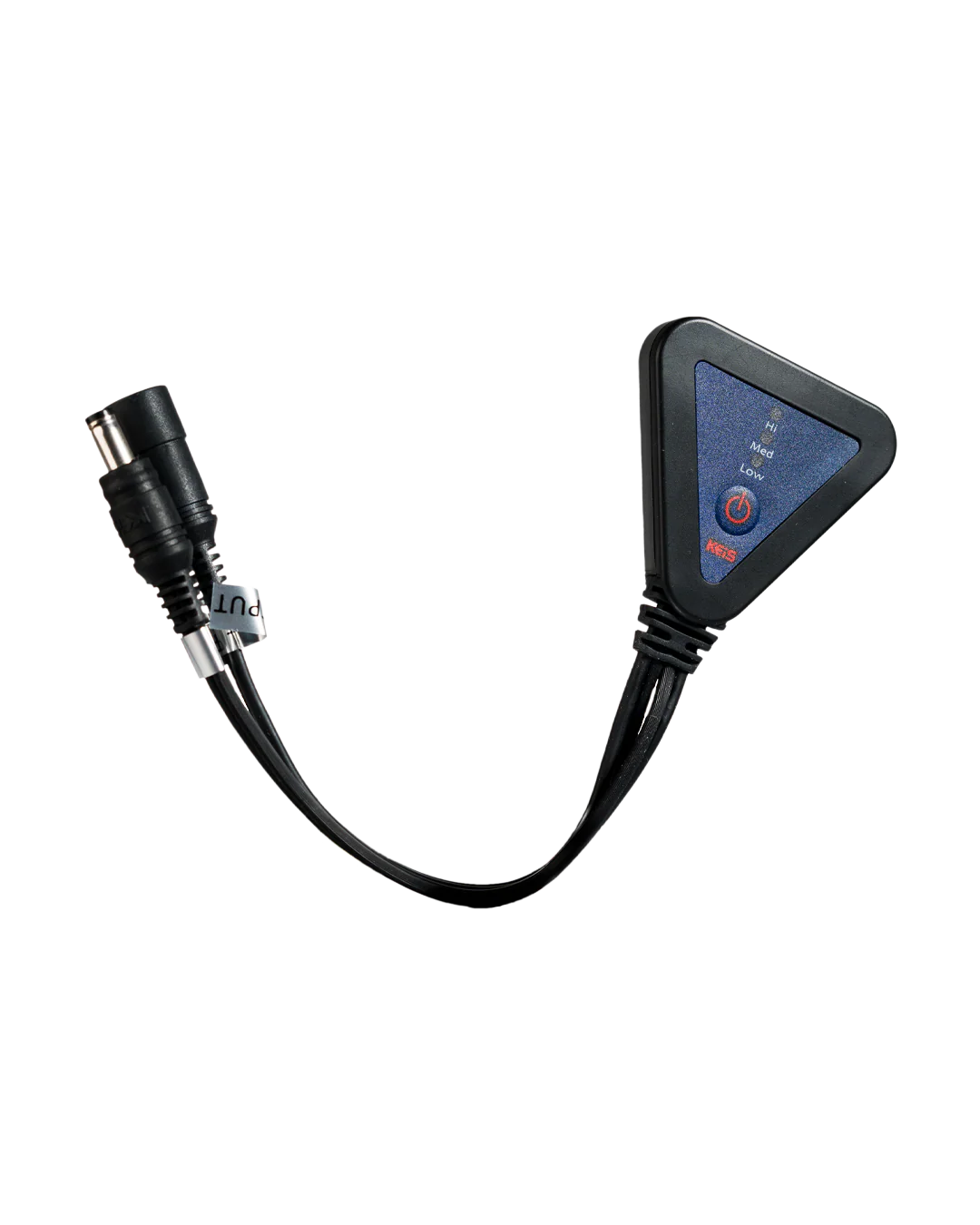 KEIS Bluetooth Power Controller shown at an angle with heat level indicators