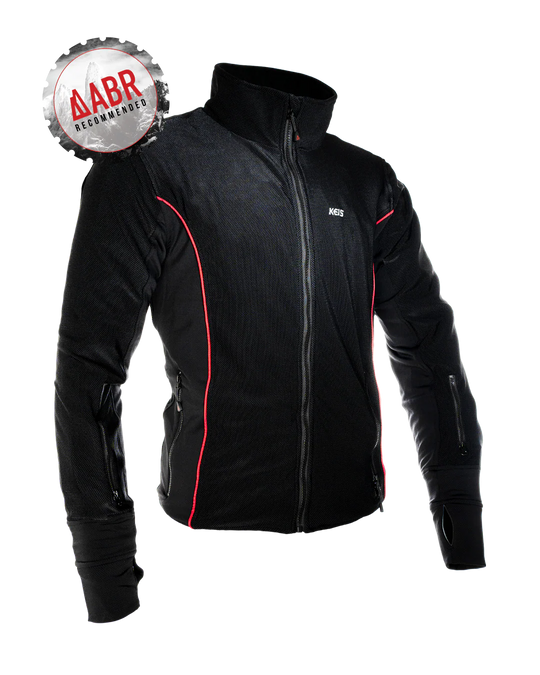 Angled front view of the KEIS J601 Ultraflex Heated Jacket with ABR Recommended badge