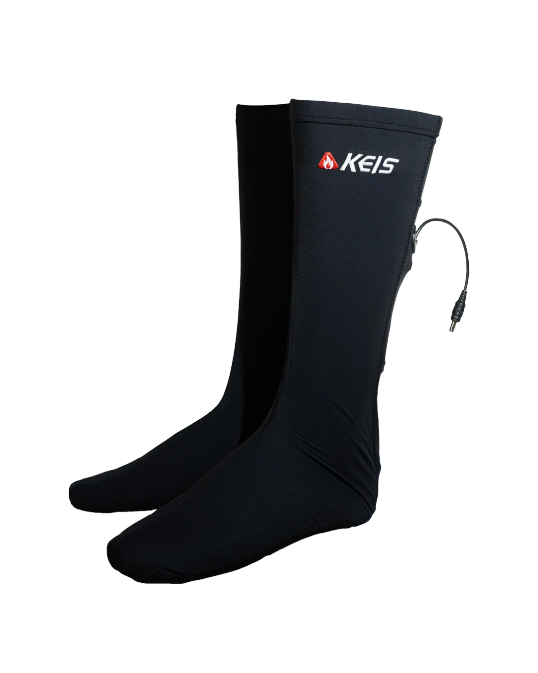 KEIS S302 Heated Socks – angled view of both socks with KEIS logo