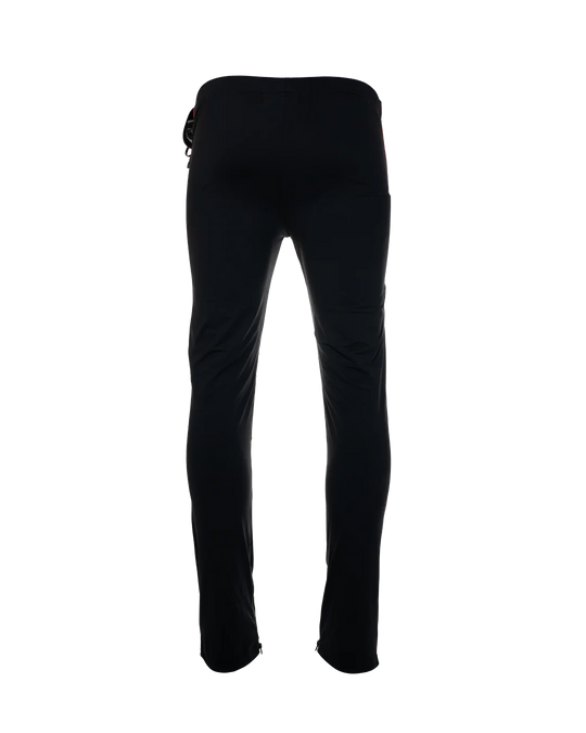 Rear view of KEIS T103 Heated Motorcycle Trousers made from lightweight softshell fabric.