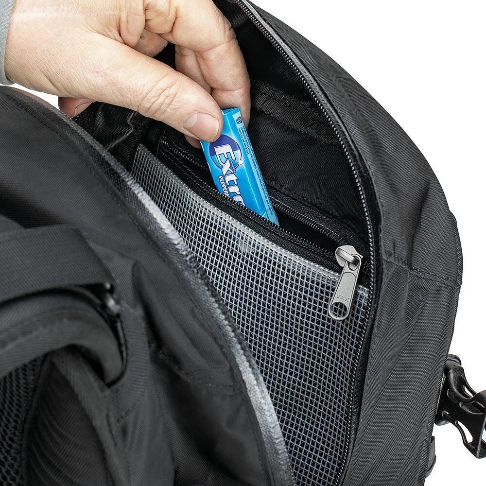 Close up Kriega Backpack R20 inside mesh pocket storage