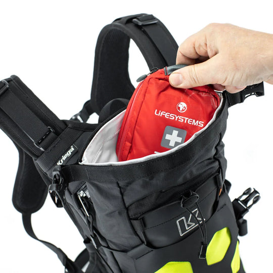 Kriega Trail 9 motorcycle backpack with internal drypack pocket open