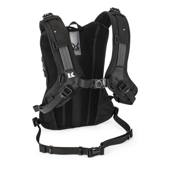 Kriega Trail 9 motorcycle backpack rear view harness straps