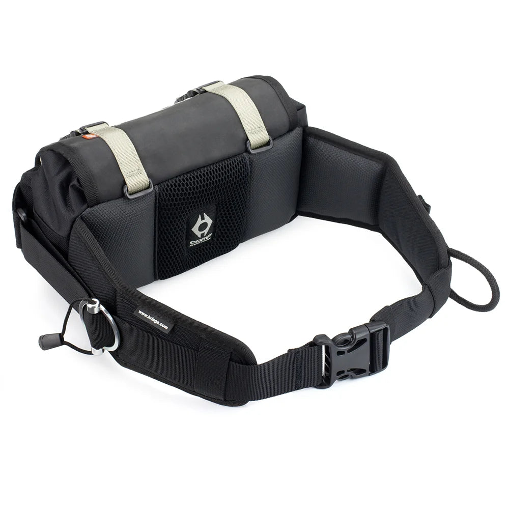 Kriega R3 Waistpack rear view showing padded waist belt and fastening system on white background