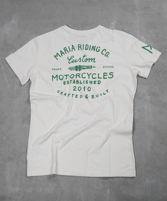 Maria Riding Handcrafted Off White T-Shirt
