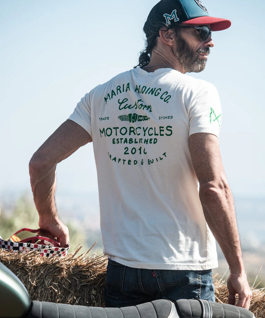 Maria Riding Handcrafted Off White T-Shirt