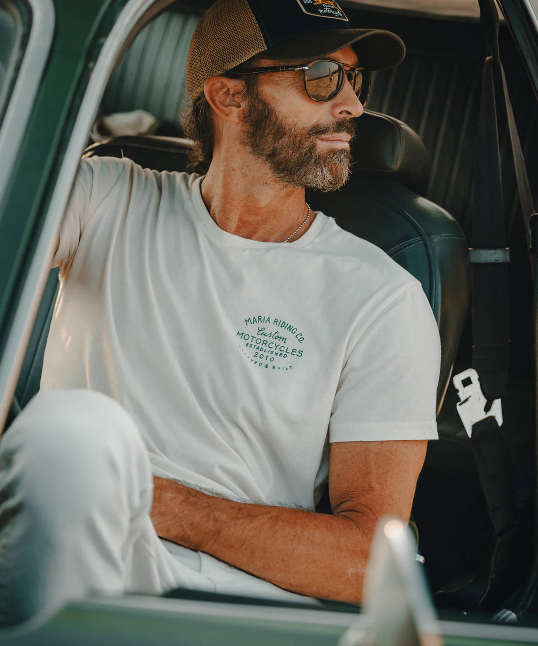 Maria Riding Handcrafted Off White T-Shirt