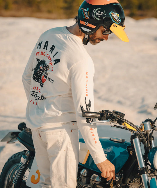 Maria Riding Panther Head Long Sleeve - Raw White