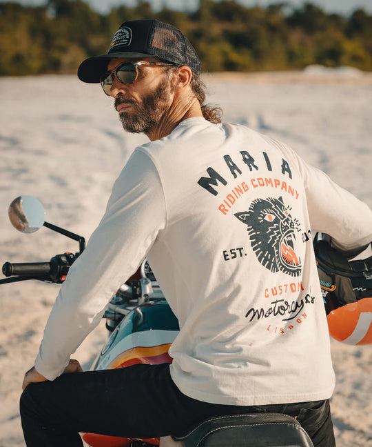 Maria Riding Panther Head Long Sleeve - Raw White