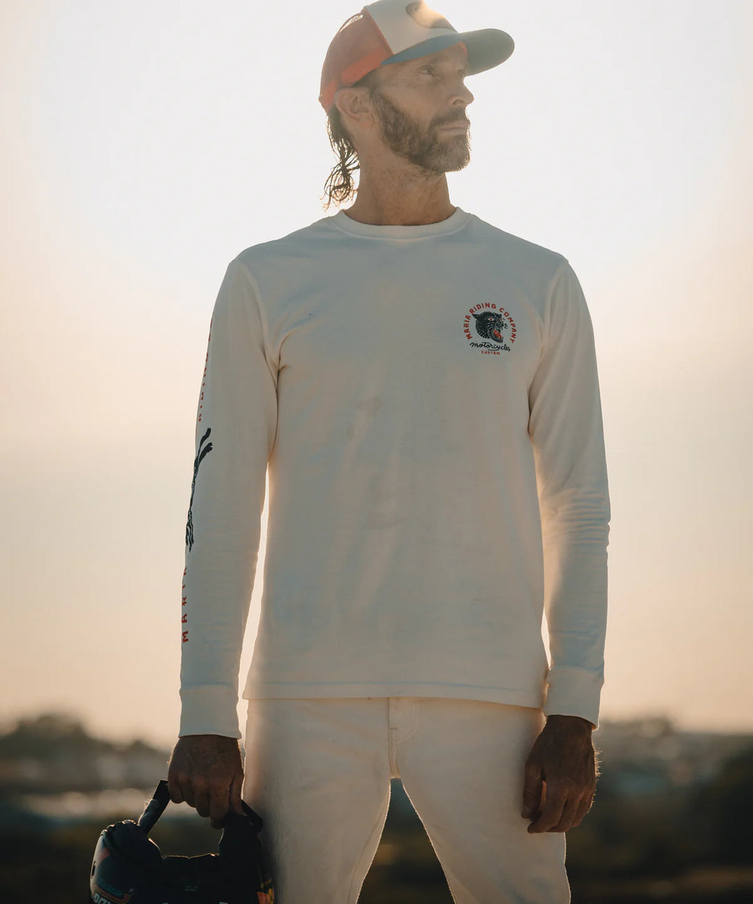 Maria Riding Panther Head Long Sleeve - Raw White