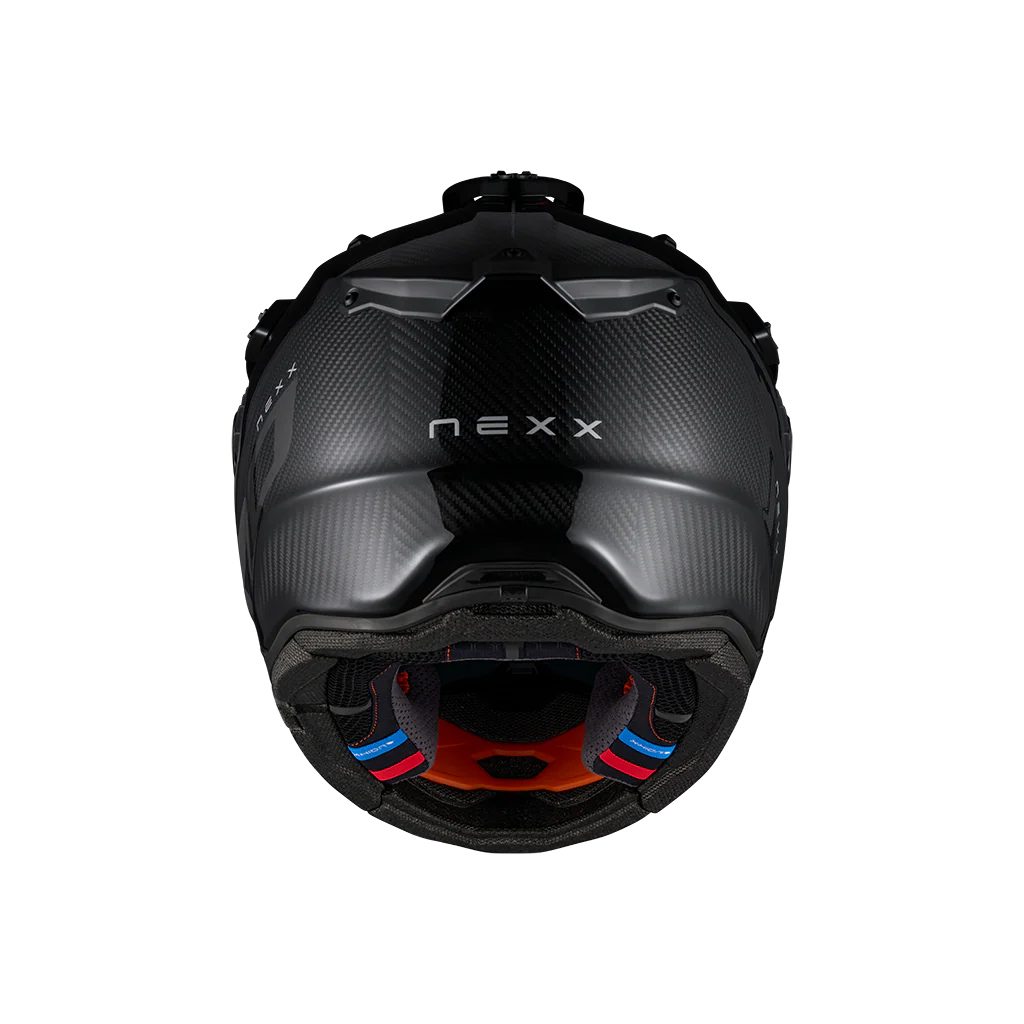 Nexx X.Rally Zero Pro carbon adventure motorcycle helmet rear view