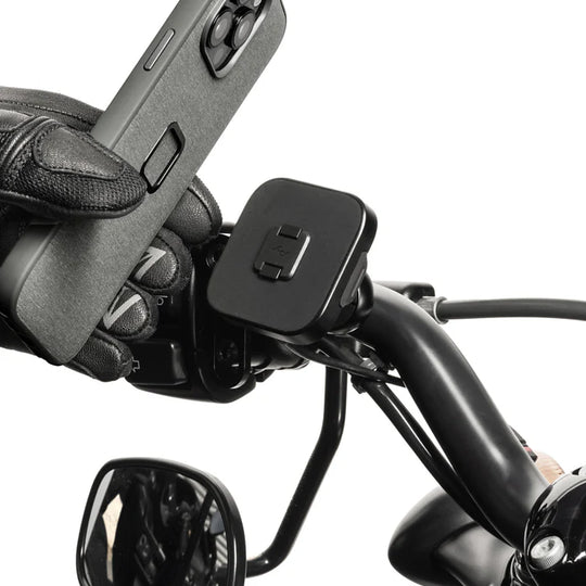 Peak Design motorcycle brake and clutch mount kit with phone and charging head