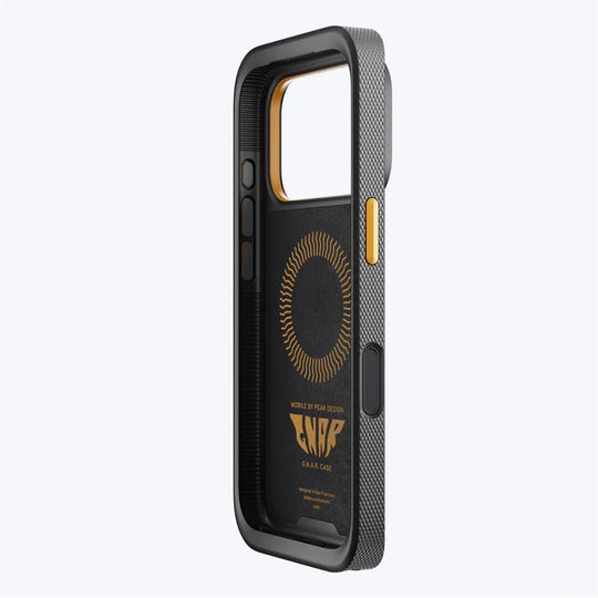 Angled interior view of the Peak Design GNAR Case for iPhone 17 in black