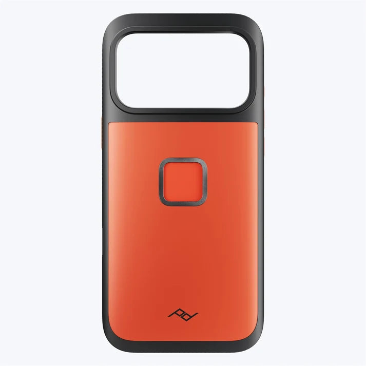 Front view of the Peak Design GNAR Case for iPhone 17 – Ibis Orange