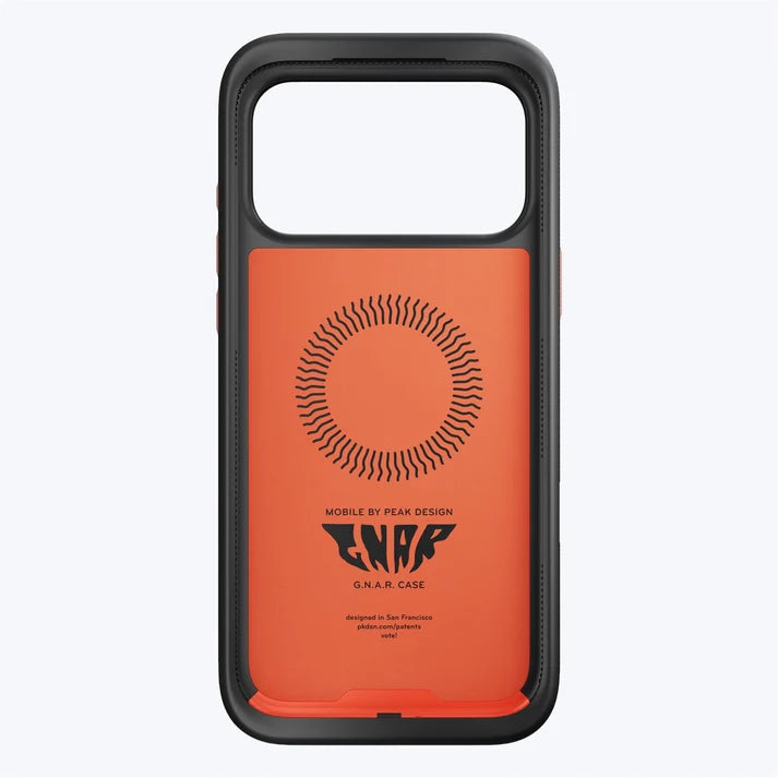 Interior view of the Peak Design GNAR Case for iPhone 17 – Ibis Orange