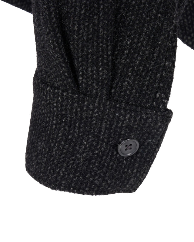 Close-up of the Pike Brothers 1943 CPO Shirt Atlanta Grey cuff and button detail